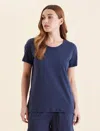 Papinelle Jada Organic Cotton Knit Tee In Navy
