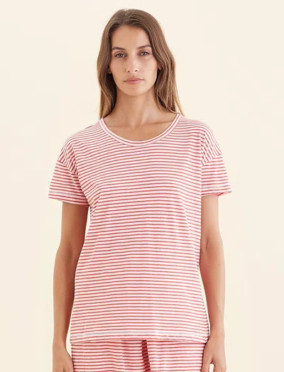 Papinelle Jada Organic Cotton Knit Tee In Red