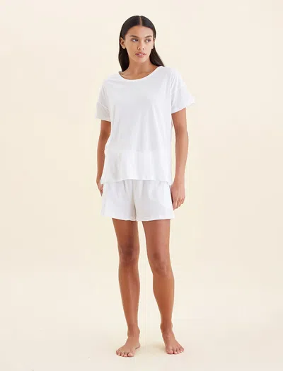 Papinelle Jada Organic Cotton Knit Tee In White