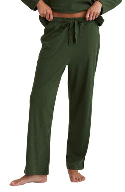 Papinelle Jada Organic Cotton Pajama Pants In Forest Green
