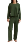 Papinelle Jada Organic Cotton Pajamas In Forest Green