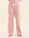 Papinelle Jada Organic Cotton Straight Leg Pant In Rosewater / Red Stripe