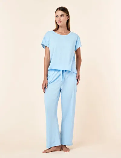 Papinelle Jada Organic Cotton Wide Leg Pant In Blue