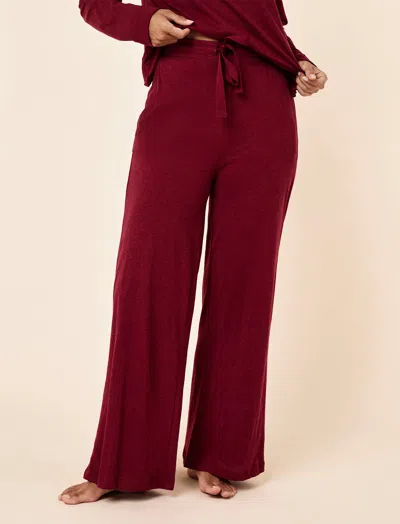 Papinelle Jada Organic Cotton Wide Leg Pant In Red