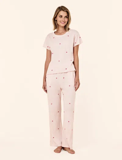 Papinelle Jada Posy Boxy Tee And Straight Leg Pant In Pink