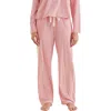 Papinelle Jada Organic Cotton Straight Leg Pant In Rosewater/red Stripe