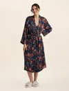 Papinelle Karen Walker '60s Floral Robe In Chocolate
