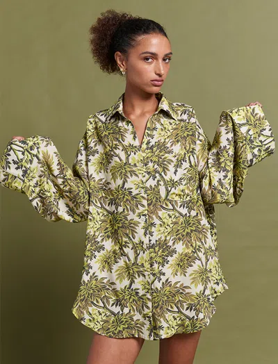 Papinelle Karen Walker Canopy Long Sleeve Shirt In Citronelle