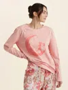 Papinelle Karen Walker Dreamers Unite Long Sleeve Tee In Shell Pink