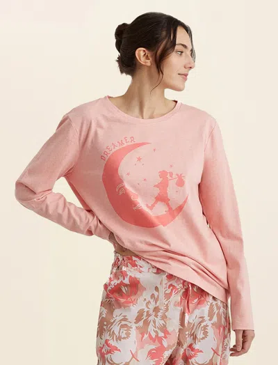 Papinelle Karen Walker Dreamers Unite Long Sleeve Tee In Shell Pink
