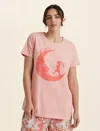 Papinelle Karen Walker Dreamers Unite Short Sleeve Tee In Shell Pink