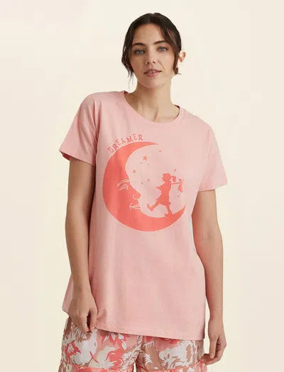 Papinelle Karen Walker Dreamers Unite Short Sleeve Tee In Shell Pink