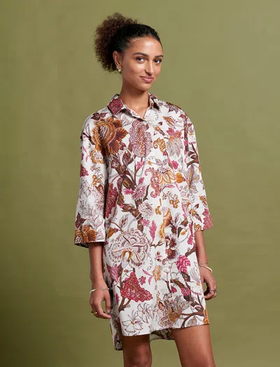 Papinelle Karen Walker Edwardian Floral Nightshirt In Black