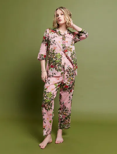 Papinelle Karen Walker Love Letters Crop Pj Set In Pink