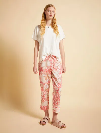 Papinelle Karen Walker Ornamental Floral Crop Pant In Shell Pink