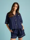 Papinelle Karen Walker Runaway Girl Boxer Pj Set In Blue