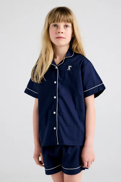 Papinelle Karen Walker Runaway Girl Kids Boxer Pj Set In Blue