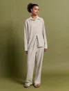 PAPINELLE KAREN WALKER SEERSUCKER STRIPE FULL LENGTH PJ SET