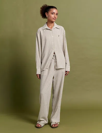 Papinelle Karen Walker Seersucker Stripe Pj Set In Gray