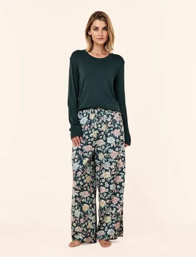 Papinelle Karolina Cosy Full Length Pant & Long Sleeve Pia Top In Green