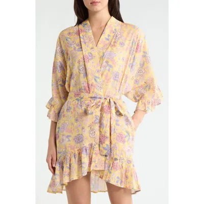 Papinelle Karolina Frill Cotton Robe In Gold