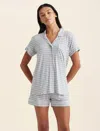 Papinelle Kate Modal Soft Boxer Pj In Grey White Stripe