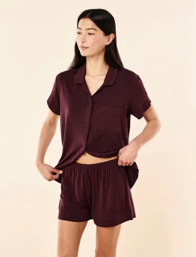 Papinelle Kate Modal Soft Boxer Pj Set In Purple