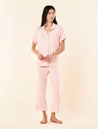Papinelle Kate Modal Soft Crop Pj Set In Pink