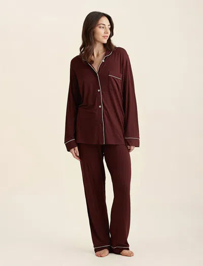 Papinelle Kate Modal Soft Full Length Pj In Dark Chocolate