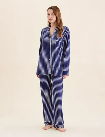 Papinelle Kate Modal Soft Full Length Pj Set In Blue