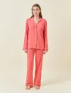 Papinelle Kate Modal Soft Full Length Pj Set In Nautical Red