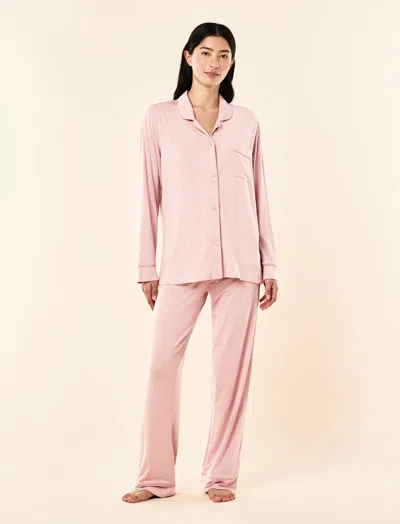 Papinelle Kate Modal Soft Full Length Pj Set In Pink