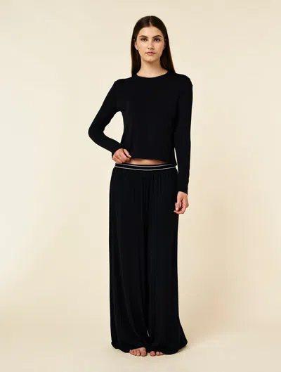 Papinelle Kate Modal Soft Long Sleeve Tee In Black
