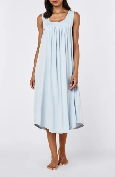 Papinelle Kate Pleat Front Midi Nightgown In Blue