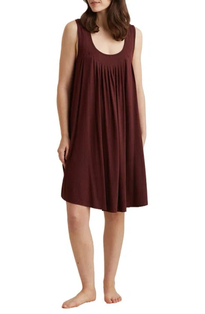 Papinelle Kate Pleated Nightgown In Dark Chocolate