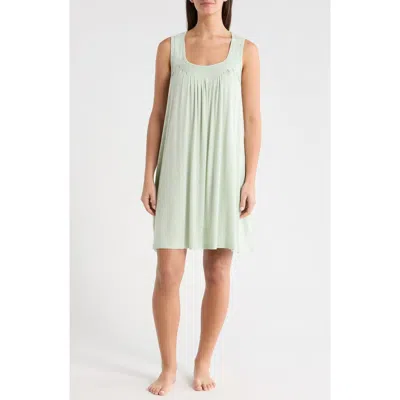 Papinelle Kate Sleeveless Pleated Front Nightgown In Green