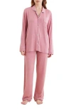 Papinelle Kate Modal Soft Full Length Pj Set In Dusty Rose