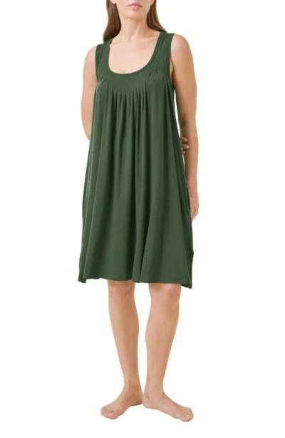Papinelle Kate Soft Pleat Nightgown In Forest Green