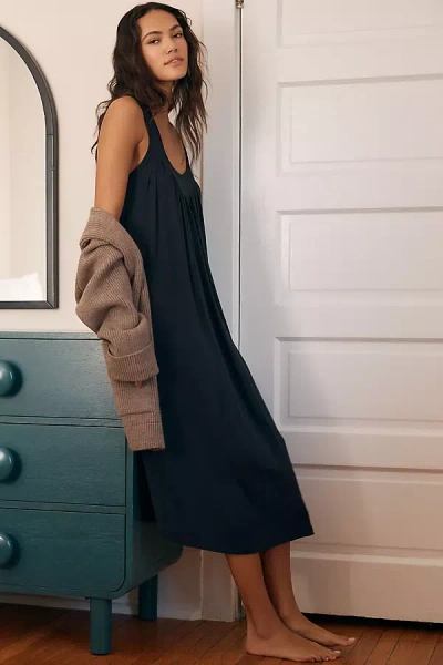 Papinelle Kate Soft Pleated Nightgown In Blue