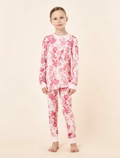 Papinelle Kids Madelyn Full Length Pj Set In Pink