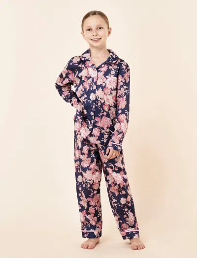 Papinelle Kids Madelyn Woven Full Length Pj Set In Blue
