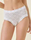 Papinelle Lace High Rise Boy Shorts In Ivory
