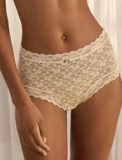 Papinelle Lace High Rise Knicker In Yellow