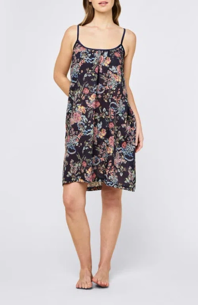Papinelle Layla Floral Cotton Nightgown In Blue