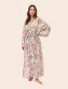 Papinelle Layla Lace Kimono Maxi Robe In Neutral