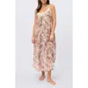 Papinelle Layla Silk Blend Lace Front Maxi Nightie In Pink