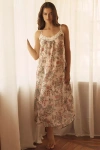 Papinelle Layla Silk Blend Lace Front Maxi Nightie In Multi