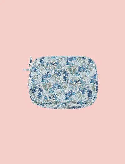 Papinelle Lily Jane Quilted Medium Cosmetic Bag In Lily Jane Blue