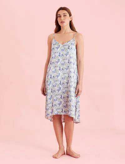 Papinelle Lily Jane Silk Nightgown In Lily Jane Blue