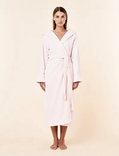 Papinelle Long Plush Hooded Robe In Pink